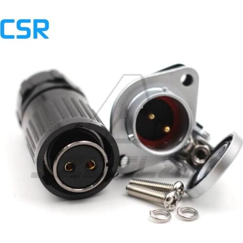 HP20 series, 2 pin waterproof connector panel mount, Aviation plug connectors, cable connectors ,Rated current 30A