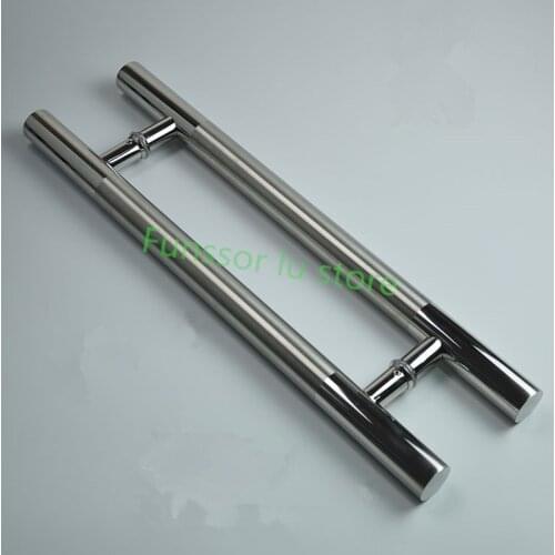 Stainless steel Glass door handle,Brushed/Polishing, H- shape bathroom shower/wooden door handle,diameter 38mm,Glass hardware
