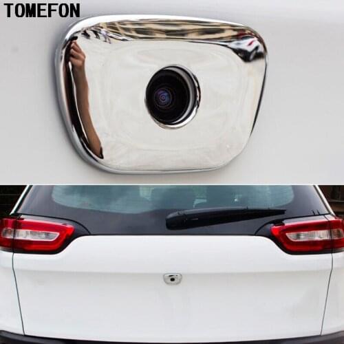 TOMEFON ABS Chrome For JEEP CHEROKEE 2014 2015 2016 2017 Trunk Boot Rear Tail Gate Door Camera Pick-up Head Auto Cover Styling