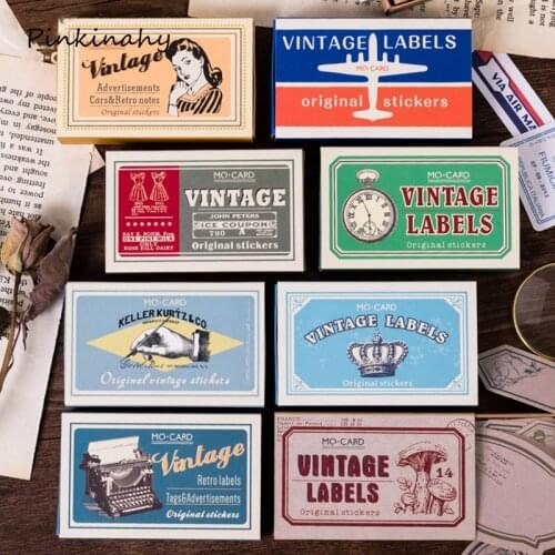 Vintage Label Serise Decorative Paper Sticker Diary Journal Writable Paper Scrapbooking Label Stickers Stationery HT020