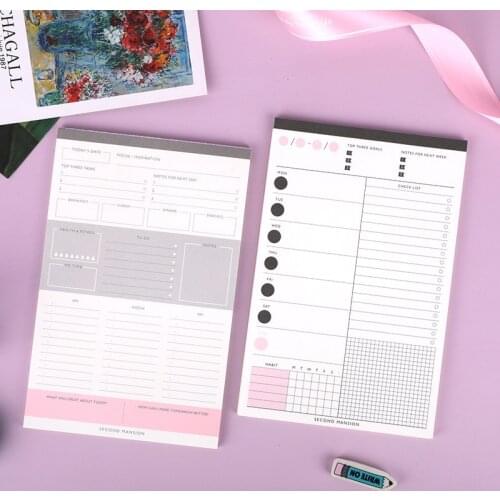 Foreign trade creative stationery can tear off the office matters day plan book Student start week plan memorandum note book