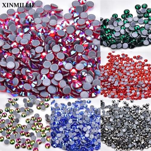 High Quality AAAAA Nail Art Decorations Hotfix Strass SS6-SS30 Glass Rhinestones Stone Crystals Wedding Dress For Fabric Garment