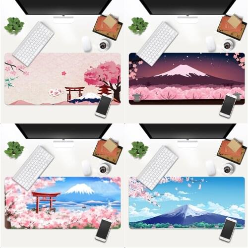 Japanese pink cherry blossoms art mouse pad New Design Rubber Pad to Mouse Gaming Size for 35x60cm 300x750x2mm desk mat
