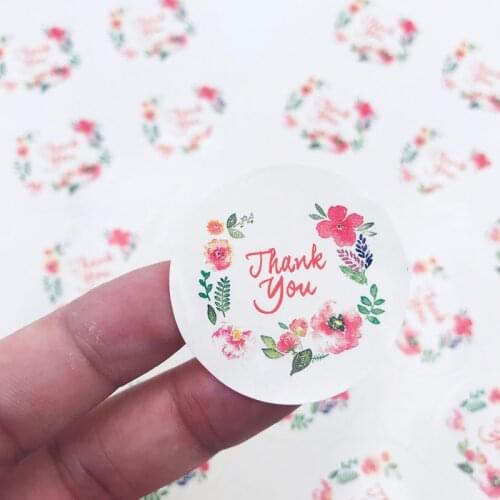 3.5CM Rose Flower Thank You Sealing Label Adhesive Kraft Baking Seal Sticker Gift Stickers Students' Funny DIY Work 160pcs/lot