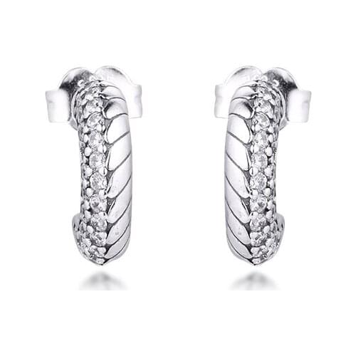 Earrings for women Pave Snake Chain Pattern Hoop Earring Pendientes Kolczyki Aretes de Mujer Brincos 925 Sterling Silver Jewelry