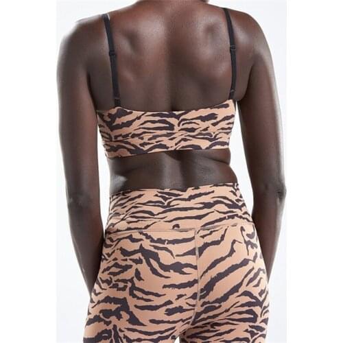 TIGER PATTERN Adjustable Strap Yoga Gym Sport Bra Women Animal Print Breathable Running Workout Fitness Athletic Bras Underwear