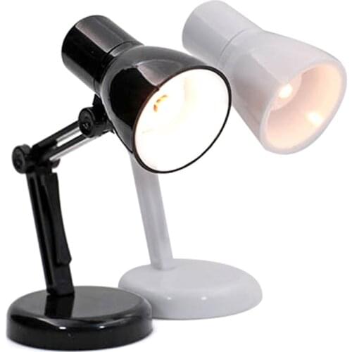 1pc black/white Miniature Ceiling Lamp LED Light Dollhouse Furniture Toy Dollhouse Lighting Toys