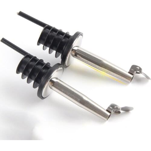 1Pcs Stainless Steel Shrinking Pourer Oil Bottle Stopper Automatic Lid Wine Stopper Pouring Wine Mouth New Wine Accessories
