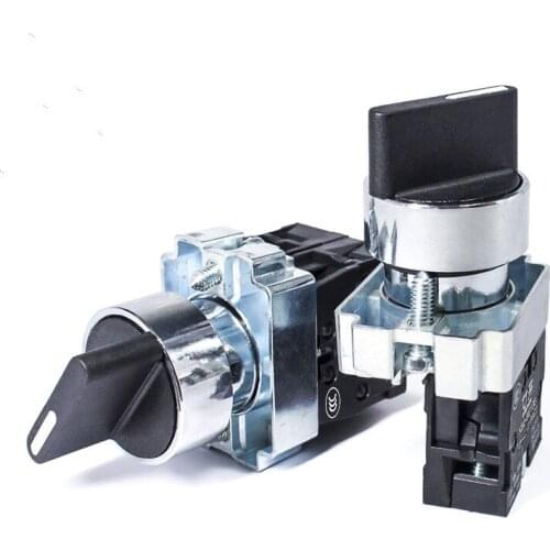 22mm XB2-BD21 BD23 BD25 BD33 BD45 BD53 1NO/2NO/1NO1NC 2/3 Position Self Locking / Self Resetting Selector Knob Switch