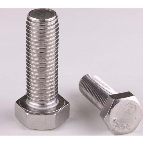 3PCS 0276 304 Stainless Steel Hex Bolts Hex Bolts Hex Whole Tooth M6*75