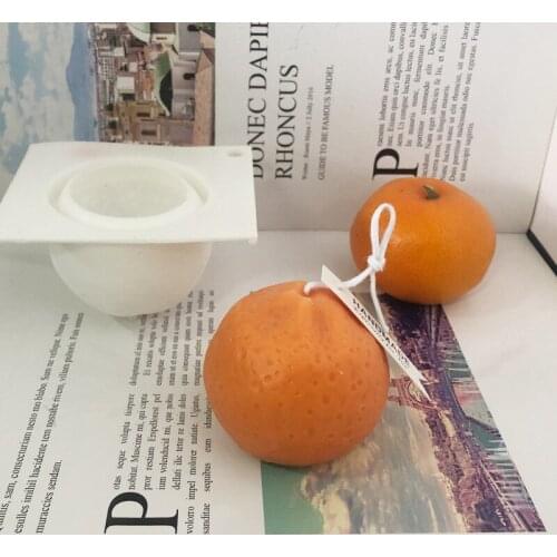 3D Orange Shape Silicone Candle Mold Apple Form Candle Making Mould DIY Aromatherapy Soap Home Decoration Cake Molds
