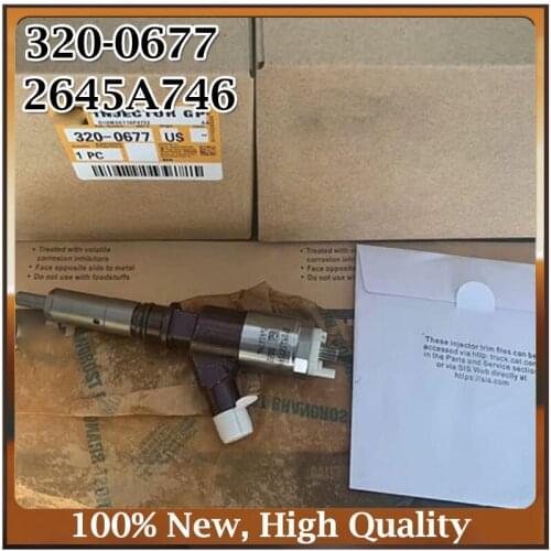 Free Shipping 4PCS Backhoe Loader CAT 420E Fuel Injector 320-0677 2645A746 for Caterpillar C4.4 Engine Injector Nozzle 3200677