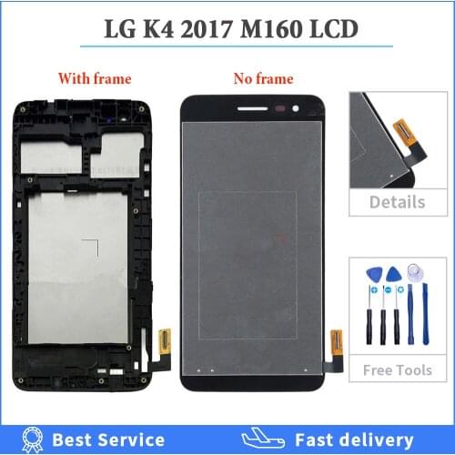 5.0 inch Display For LG K4 2017 M160 LCD Screen Touch Digitizer Assembly M150 M151 M160e Lcd Repair Parts with Bezel Frame +GIFT