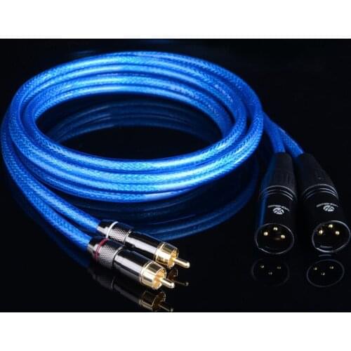 Dual RCA Coaxial Audio Cable To 2 XLR Male Female Plug Coax Adapter Video Wire L606 L607 Professional Gold Plated
