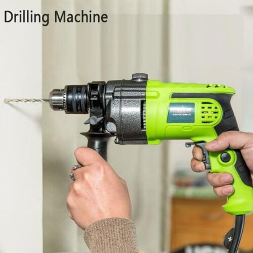 Electric Impact Drill Stone/Wood Drilling Machine Multi-function Handy Drill Speed Regulation Drilling Machine + Accessories