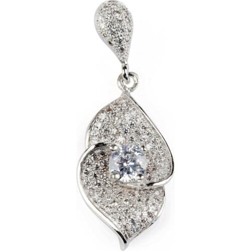 Fleure Esme Shinning Jewelry & Accessories christmas pendants Shinning for women gifts White Cubic Zirconia Rhodium Plated R3149