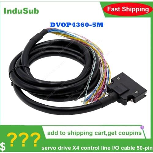 DVOP4360-5M Servo Drive X4 Control line I/O Cable 50-pin Communication cable 1M 1.5M 2M 2.5M 3M 5M