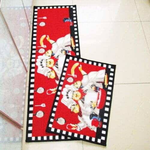 Chef pattern Dining Room Mat Machine Washable Floor Carpet Kitchen Rug Floor Mat Home Decor Rectangle