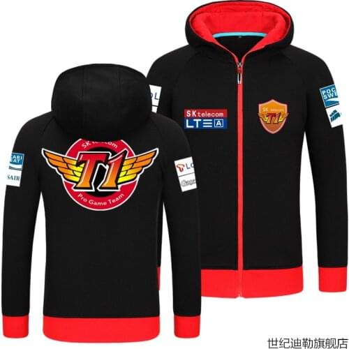 [STOCK] Game LOL World Champion S7 Team SKT T1 Player Uniform Fleece Hoodie Jacket Faker 3 styles Mens Top XS-4XL Plus size