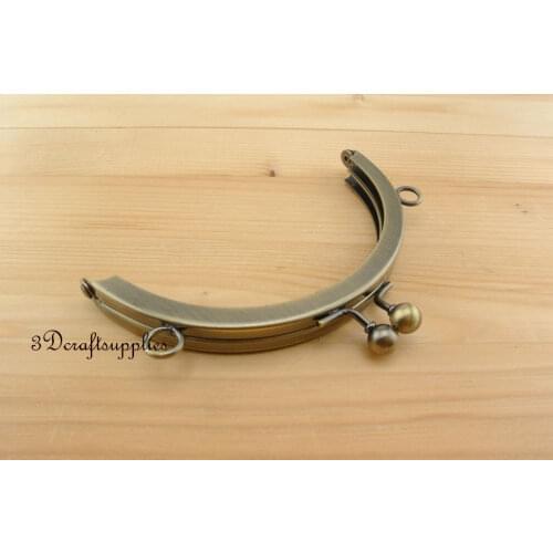 Metal purse frame glue on clasp clip anti bronze 5 inch x 1 1/2 inch Z90