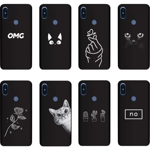 QAQsam Soft Silicone Cover For Xiaomi Redmi S2 Case Painting Flower Cat Moon Matte Phone Cases Funda