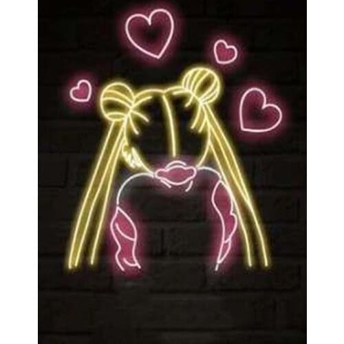 Neon Sign For Beauty girl heart back Commercial Beer Lamp resterant light Windows Garage Wall Sign Neon Bar Signs Girl Neon Sign