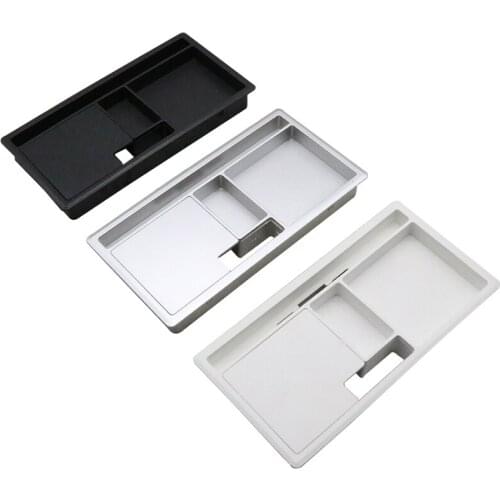 New pc table cable hole cover plate outlet Port Line Holder Plastic Rectangle wire grommets Threading Box office desk organizer