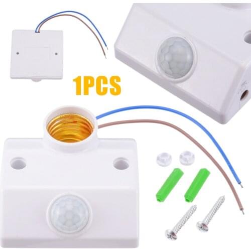 E27 PIR Motion Sensor Socket Infrared Light Lamp Holder With Adjustable light Control Switch for Basement Pantry Room Socket G6