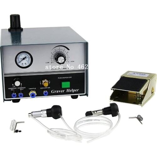Pneumatic Engraving Machine Double Ended Graver max Graver Tool Jewelry Engraver with 2 handpieces High quality
