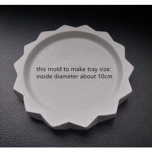 Cement Pot Tray Silicone Cup Coaster Mold for Big Flowerpot Concrete Molds Diy Creative Geometry Clay Concrete Holder Mould