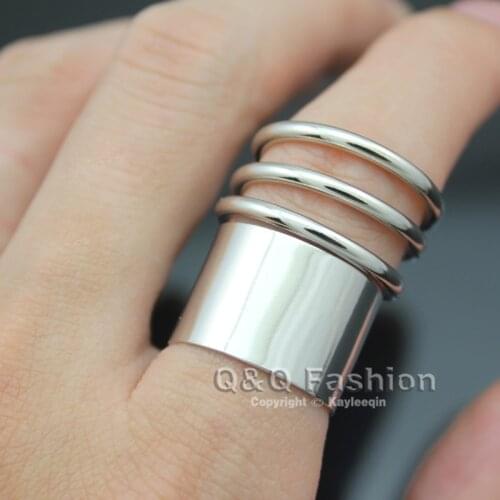 Polish Silver Plated Runway Style Plain Band Smooth Swirl Twist Finger Ring Gift Top Jewelry