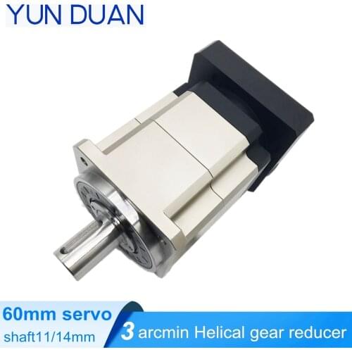 Servo 60mm servo motor reducer ratio3,5,7,10,25,70,3 arcmin helical gear speedreducer High precision DC motor planetgearbox