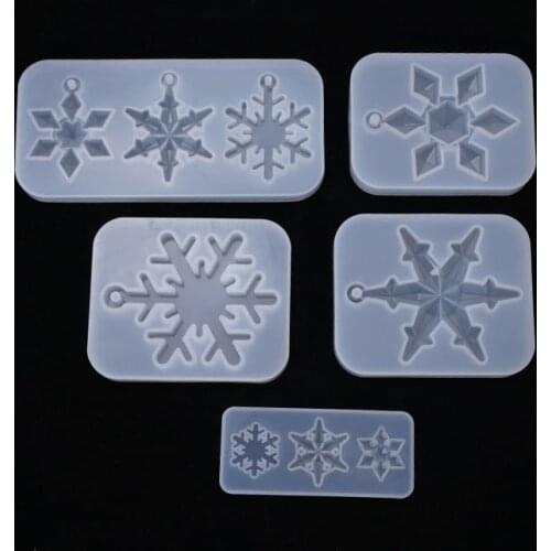 Resin DIY Crystal Epoxy Mould Snowflake Pendant Pendant Triple Snowflake Mould Decoration Silicone Mould