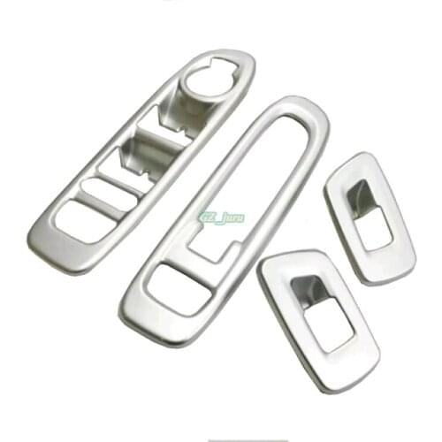 Car styling 4 pcs/Set ABS Matte Chromed Inner Power window Switch Cover Trim For Jeep Compass 2017 2018