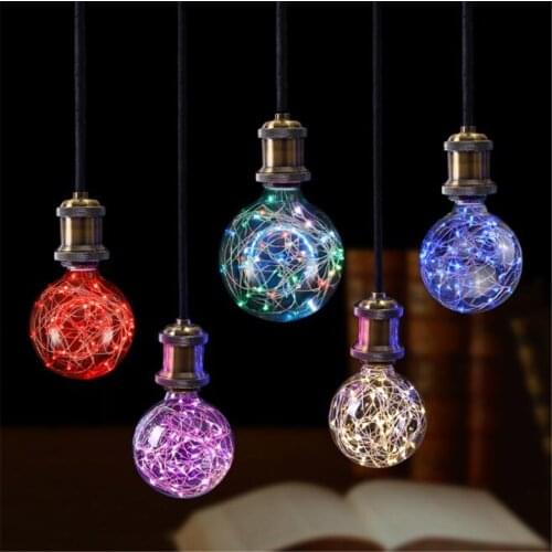 G95 RGB LED Night Light Filament bulb Retro Edison Fairy LED light String Bulb Starry Sky Bulb E27 110V 220V lamp 2021