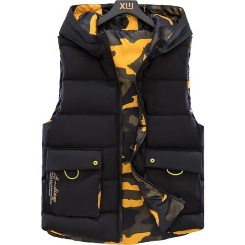 Sleeveless Hoodie Men Vest Winter Gilet Uomo Inverno Jacket 6XL 7XL Mens Warm Casual Plus Size Mannen Black Red Waistcoat