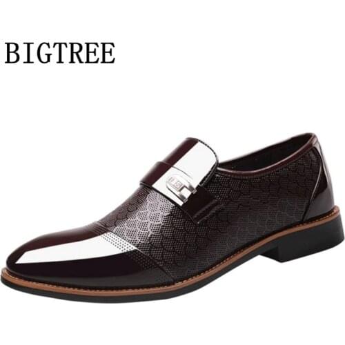 Oxford Patent Leather Shoes Loafers Men Business Shoes Leather Pointed Evening Dress Designer Shoes Men Scarpe Uomo Eleganti