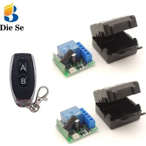 433MHz Universal rf Remote Control For Gate Door security system Safety DC 12V 1CH Relay Receiver Module and Key fob Transmitter