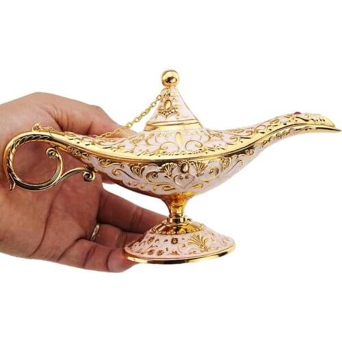 Aladdin Magic Lamp Traditional Hollow Out Fairy Tale Aladdin Genie Lamp Vintage Retro Toy Home Decor Ornaments Vintage Tea Pot