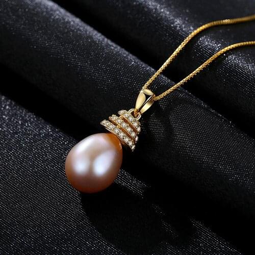 Pearl Necklace Pendant 925 sterling silver jewelry natural real pearl necklace charm necklaces for womens Pearl Jewelry Wedding