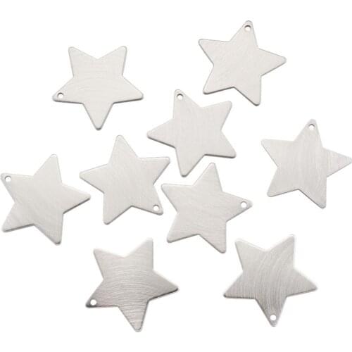 10 pcs Aluminium Big Pendants Laser Cut Big Pendants Stars Charms Silver Color for DIY Necklace Earring Accessories 60x60x2mm