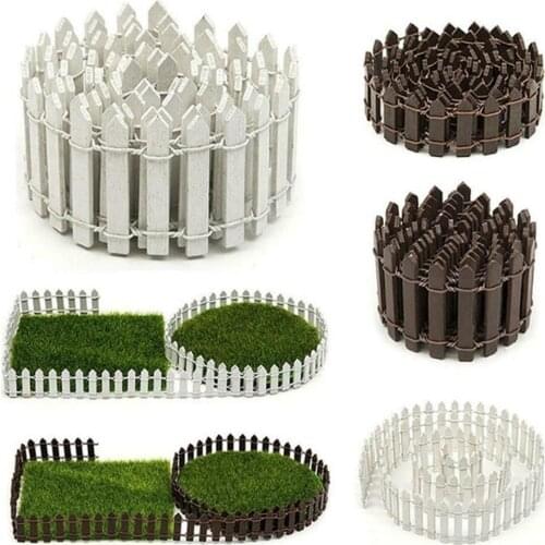 100x5cm Miniature Small Wood Fencing DIY Miniature Garden Fence Succulents Potted Flower Bonsai Decorative Garden Gates Decor