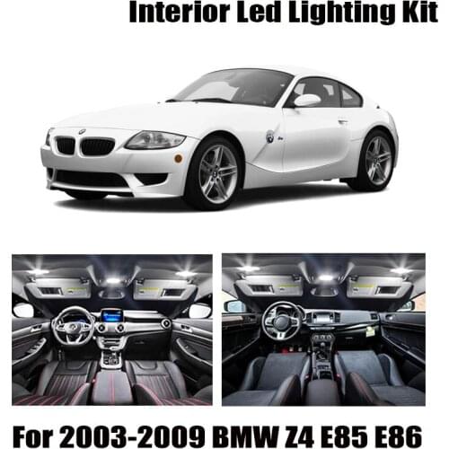 14pcs White Error Free LED Interior Light Bulbs Kit Fit For 2003-2006 2007 2008 2009 BMW Z4 E85 E86 Reading Ceiling Cargo Lamp