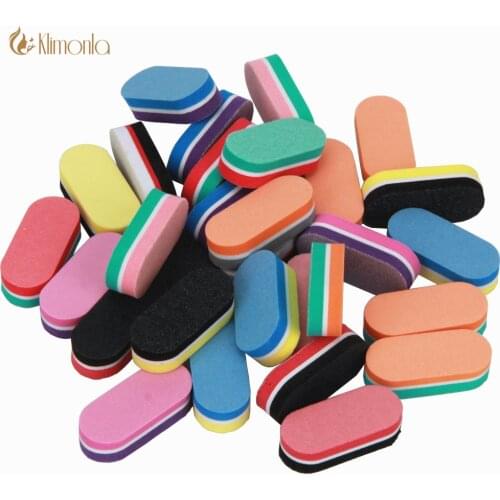 25Pcs/Lot Mini Nail Buffer Block Mix 10 Style Colorful DIY Sponge Professional Nail Polish Manicure Care Nail Art Buffers Tools