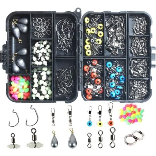 251Pcs Fishing Accessories Fish Tackle Box Fishing Accessories Kit Fish Hook Parts Kit Set