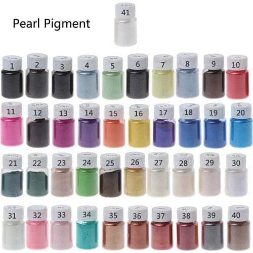 41Color Pearlescent Mica Powder Epoxy Resin Dye Pearl Pigment Jewelry Making 10g U90F