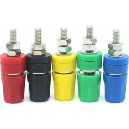 5pcs pure copper terminal 4mm banana Jack Socket 20A binding post Banana plug connector M4X36