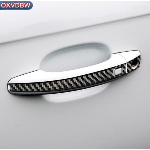 Car Exterior Accessories Carbon Fiber Door Handle Decorative Cover Stickers Car Styling For Audi A4 B8 2009-2016