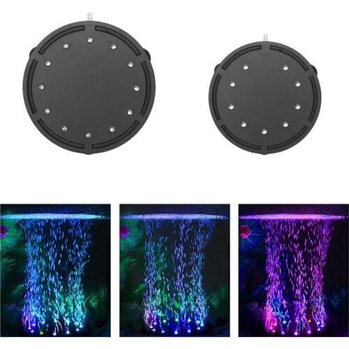 Fish Tank Landscape Decoration 90-260V Color Aquarium Light LED Diving Light Ttank Lamp Gas Disc Lamp Oxygen Bubble Llamp