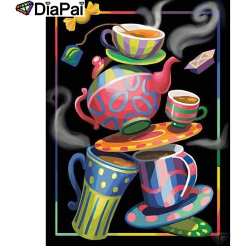 DIAPAI 5D DIY Diamond Painting 100% Full Square/Round Drill "Color cup teapot" Diamond Embroidery Cross Stitch 3D Decor A23431